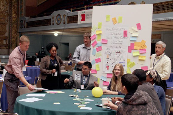 Participants share ideas at the 2012 installment of Sustainable Cleveland 2019.